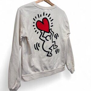 Keith Haring Love Graphic Crewneck White Small Unisex